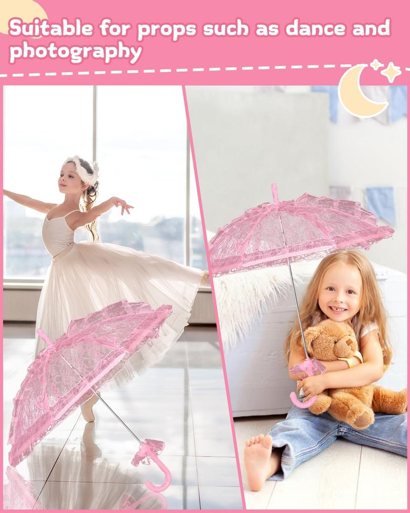 Solnique Mini Lace Embroidery Parasol for Kids – Vintage Bridal Umbrella for Wedding Flower Girls, Small Decorative Lace Parasol for Tea Party - Image 4